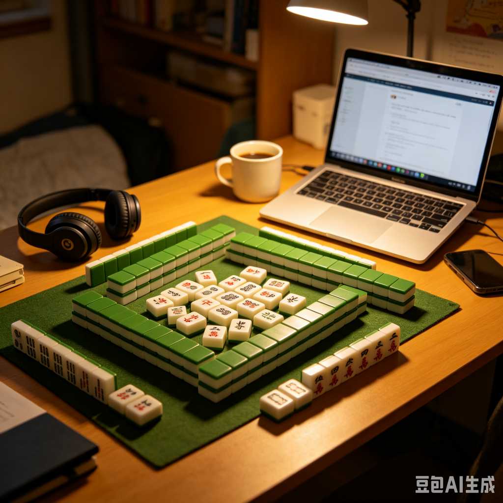 gradient green mahjong set